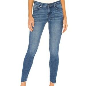 Pistola Audrey Mid Rise Skinny Jeans Raw Hem Medium Wash Jeans Transcend Sz 28